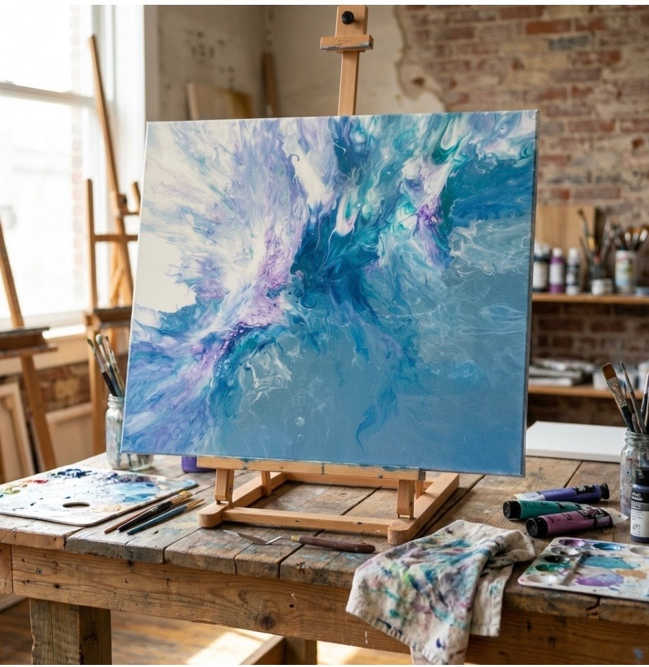 Ocean breeze, abstract painting