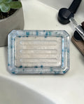Handmade Blue Floral Resin Soap Dish
